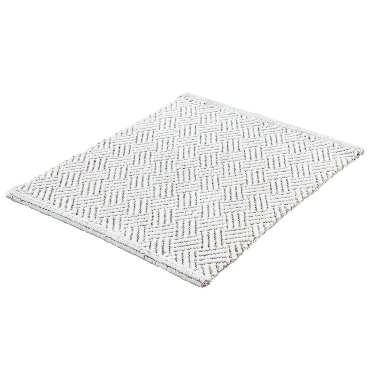 Kleine Wolke Switch Dwustronny dywanik łazienkowy ręcznie tkany 50x60 cm Macadamia beż biały