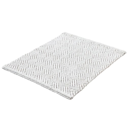 Kleine Wolke Switch Dwustronny dywanik łazienkowy ręcznie tkany 50x60 cm Macadamia beż biały