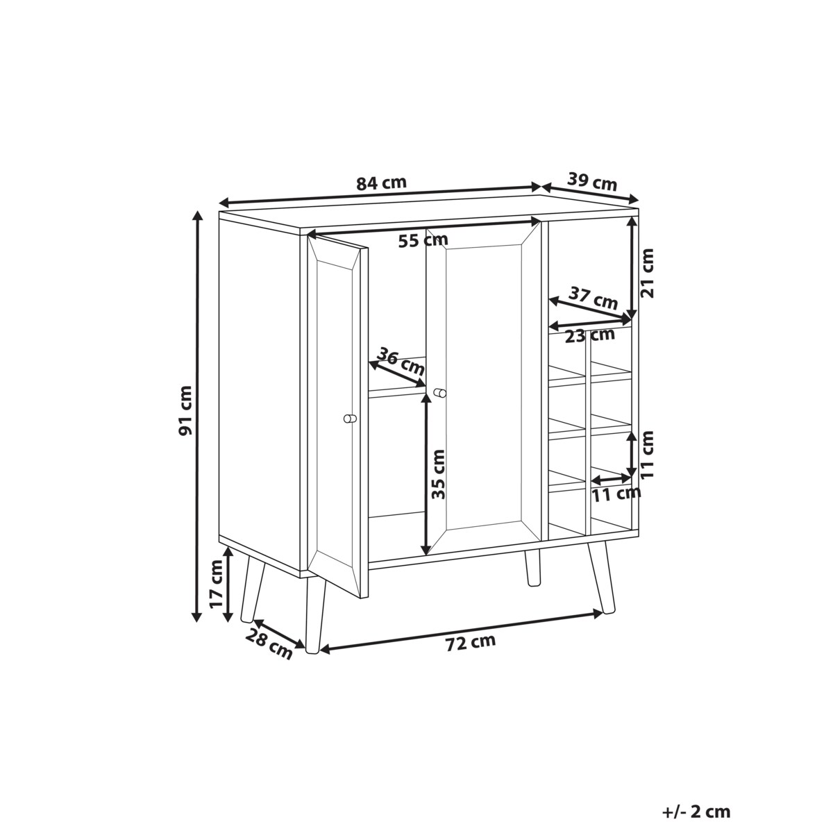 Szafka dwudrzwiowa ciemne drewno TULLAMORE