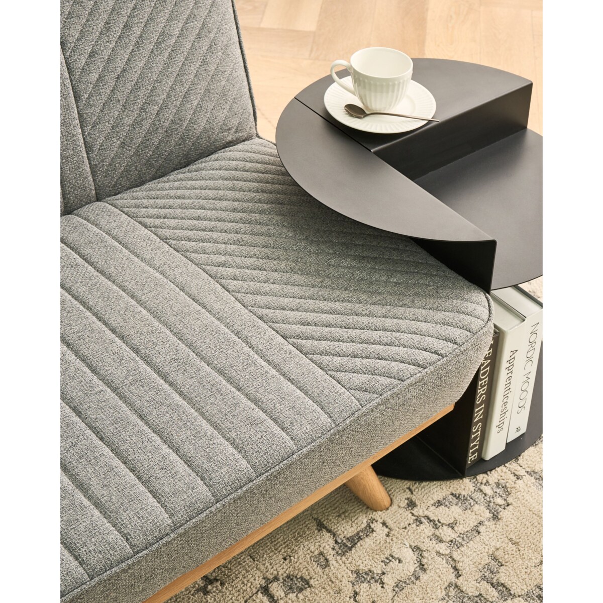 Sofa rozkładana dla 2 osób KALFAFEL Ciemnoszary