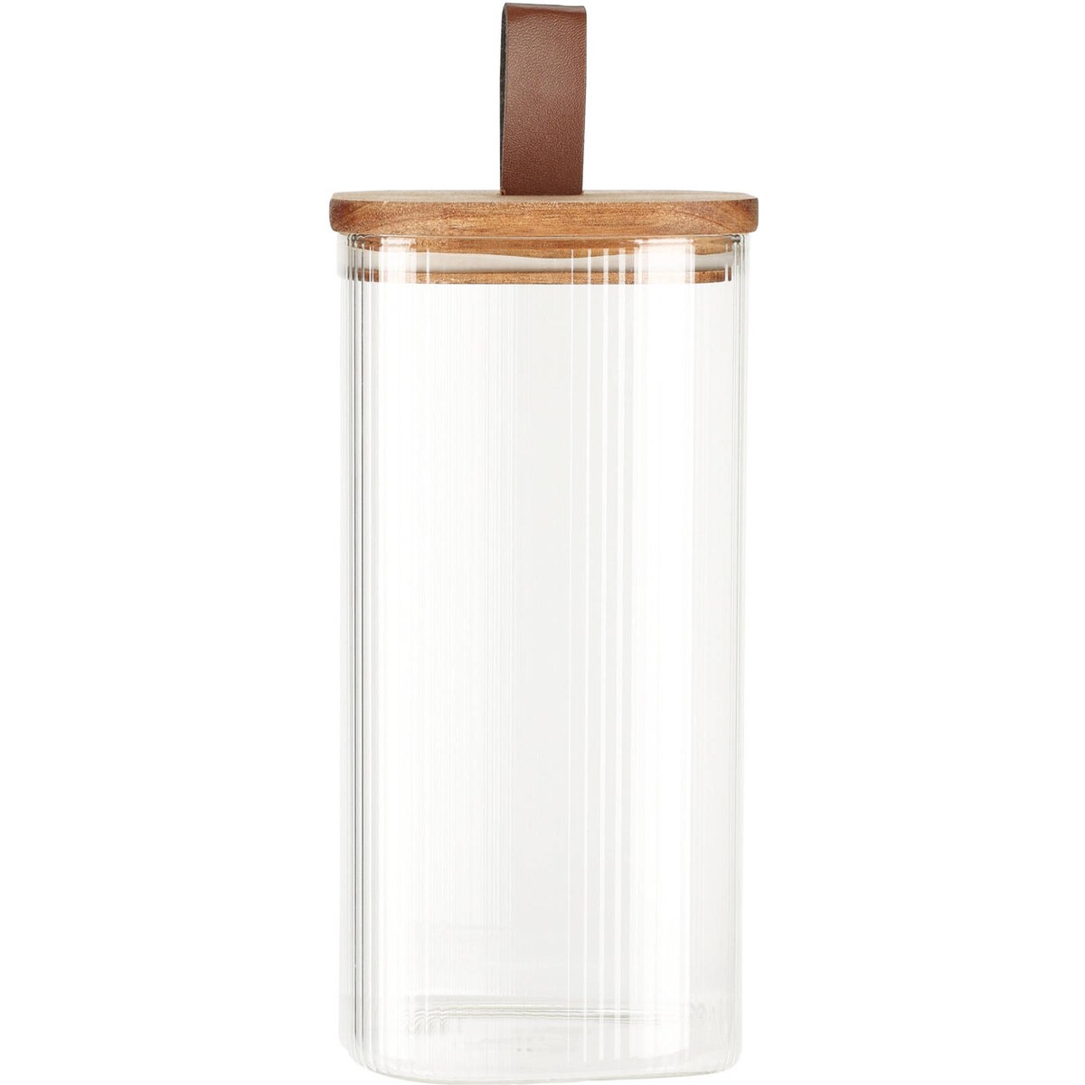 Szklany słoik z drewnianą pokrywką, hermetyczne zamknięcie