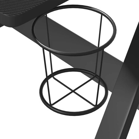 vidaXL Biurko do gier z nogami w kształcie ZZ, czarne, 90x60x75 cm