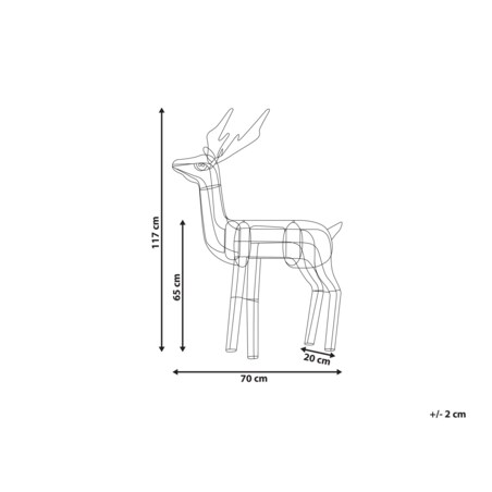 Dekoracja ogrodowa LED jeleń 117 cm srebrna LAUGAR