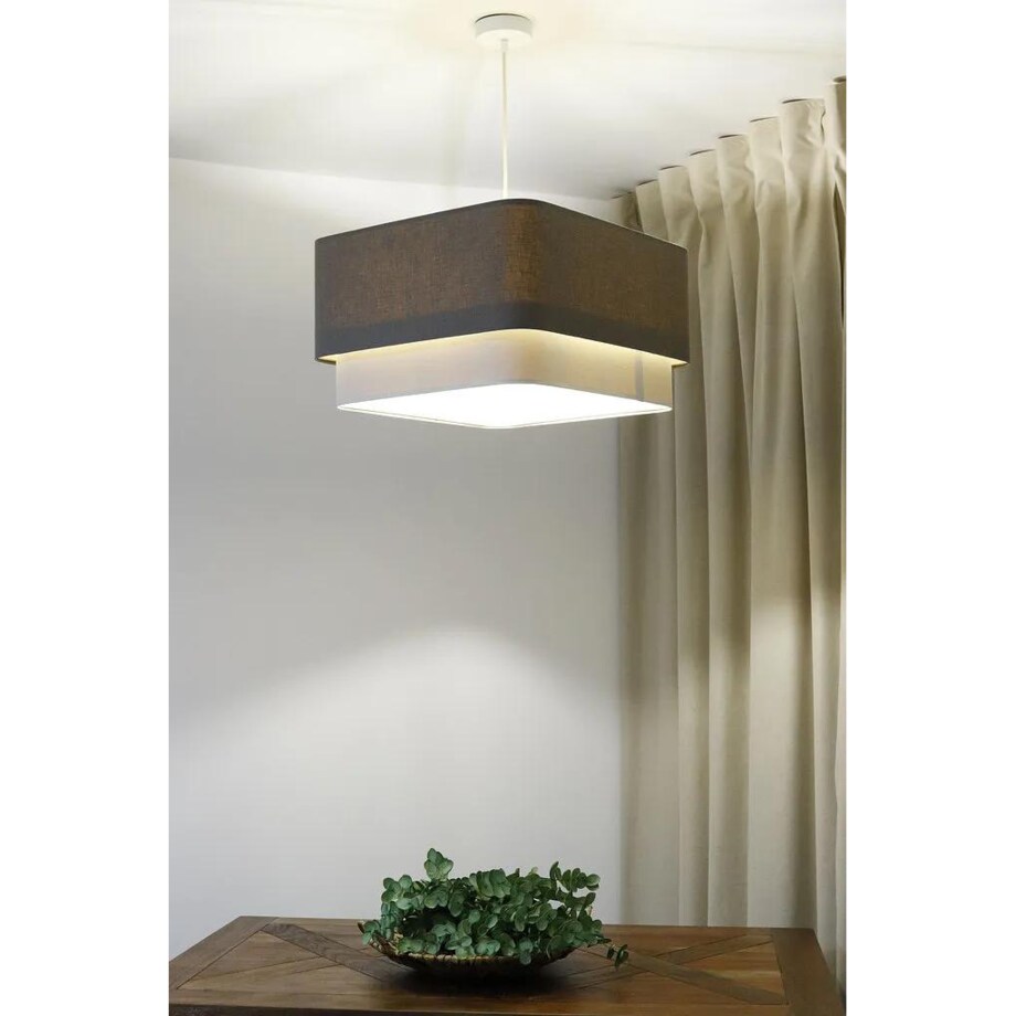 Lampa wisząca KWADRO DUO 003 51x47cm brązowa/kremowa