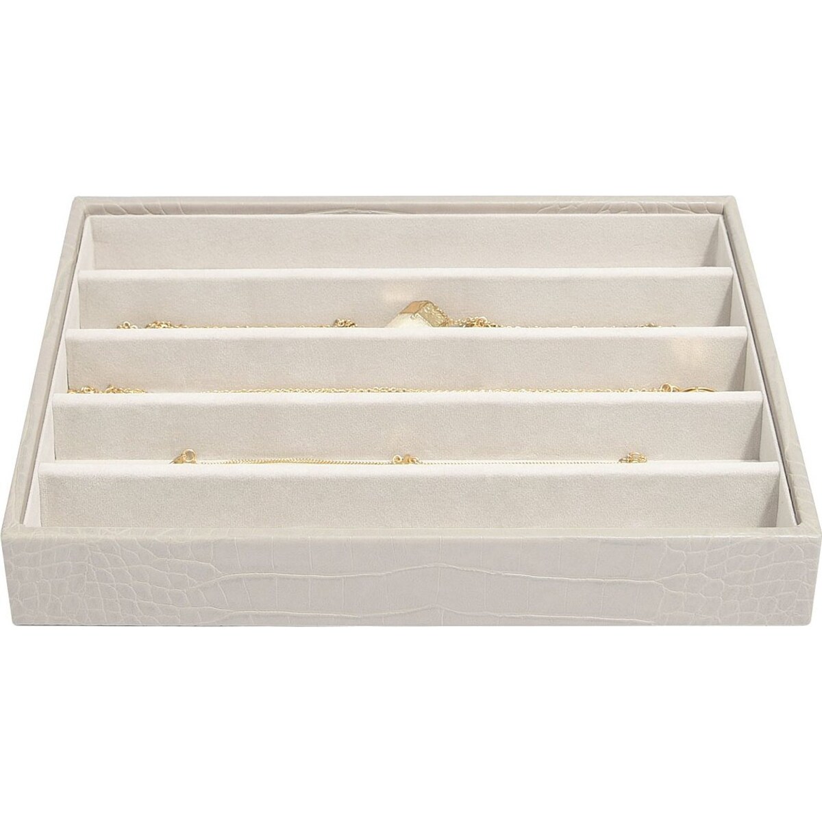Szkatułka na biżuterię Stackers Croc pięciokomorowa classic putty