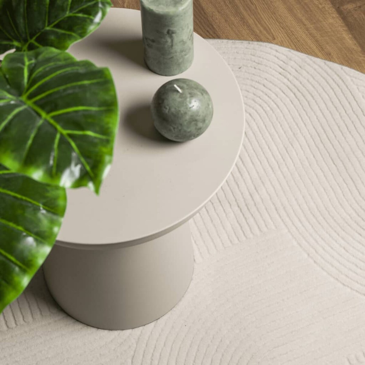 vidaXL Dywan IZA z krótkim włosiem, kremowy, Ø 120 cm