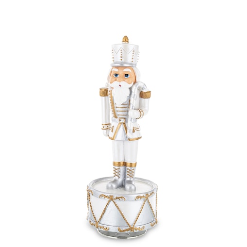 Pozytywka - Dziadek do Orzechów na bębenku srebrny 21 cm