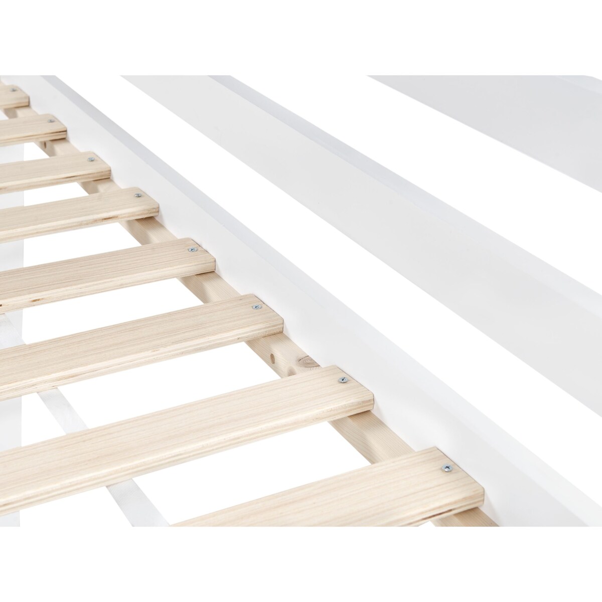 Łóżko na antresoli z biurkiem Drewno sosnowe LOURY 90 x 200 cm Biały