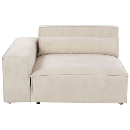 Sofa modułowa 2-osobowa welurowa z otomaną beżowa HELLNAR