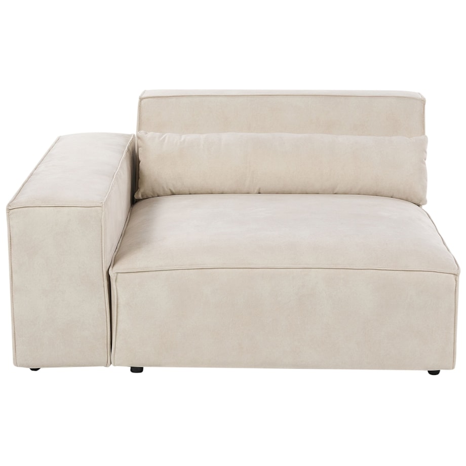 Sofa modułowa 2-osobowa welurowa z otomaną beżowa HELLNAR