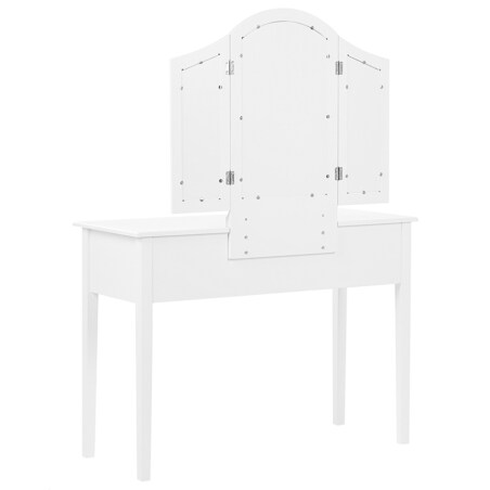 Toaletka 5 szuflad lustro i stołek biała LUMIERE