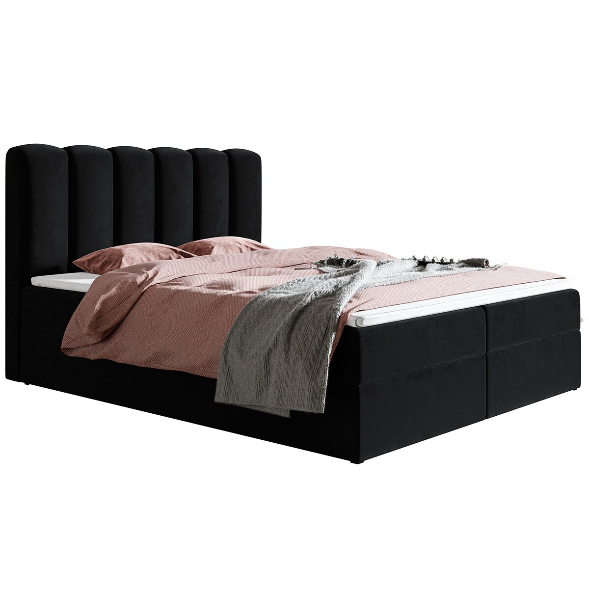 Łóżko kontynentalne FOX 10 160x200- czarne