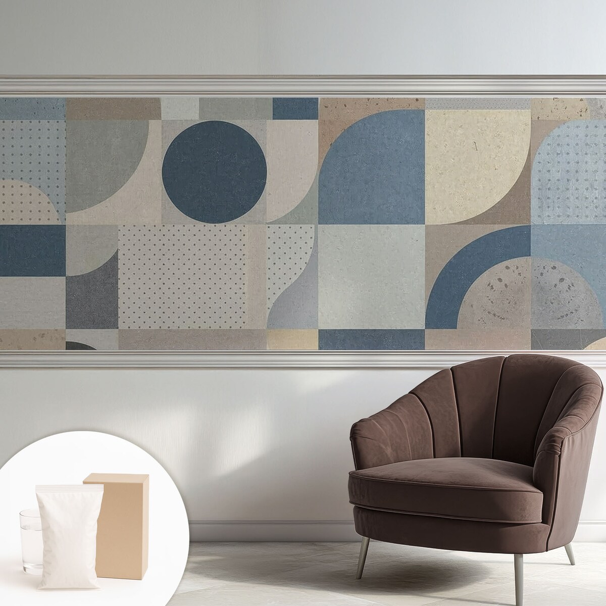 Fototapeta flizelinowa 250x104 cm - Geometryczna mozaika, tapeta ścienna szara