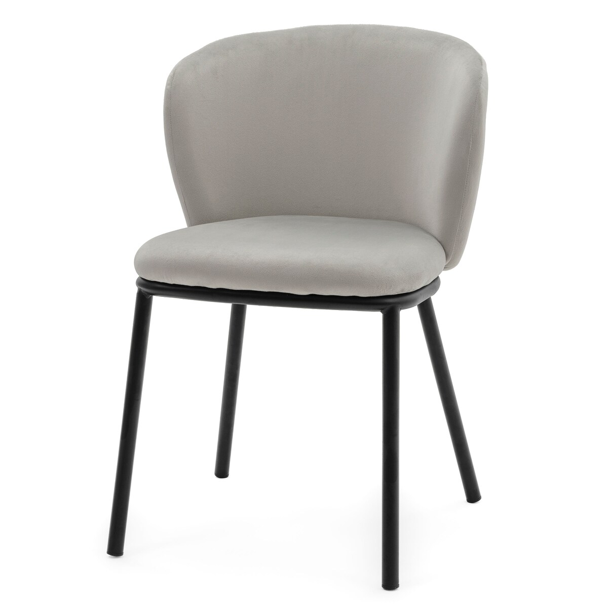 KRZESŁO TAPICEROWANE WELUROWE DO SALONU JADALNI GLAMOUR JASNOSZARE BARI