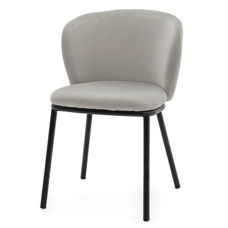 KRZESŁO TAPICEROWANE WELUROWE DO SALONU JADALNI GLAMOUR JASNOSZARE BARI