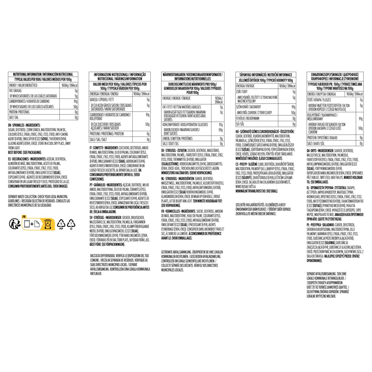 PME Posypka cukrowa Hogwart 60 g wielokolorowy