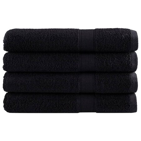 vidaXL Ręczniki premium SOLUND, 4 szt., czarne, 80x200 cm, 600 g/cm²
