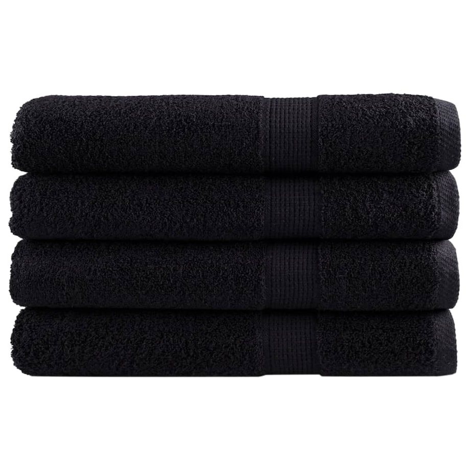 vidaXL Ręczniki premium SOLUND, 4 szt., czarne, 80x200 cm, 600 g/cm²