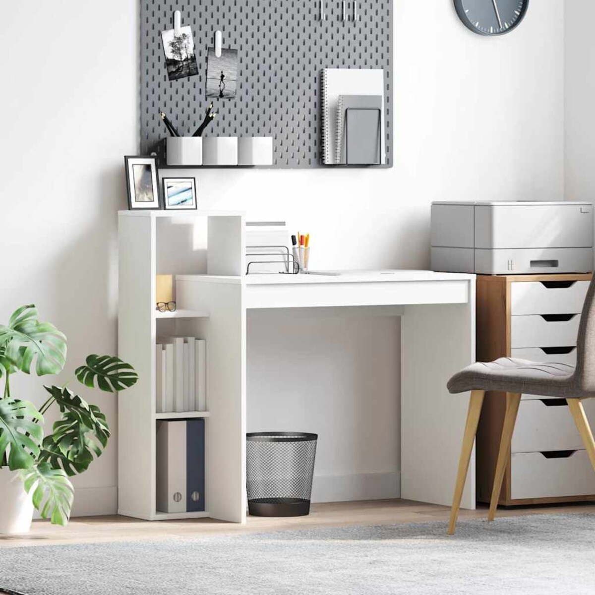 vidaXL Biurko z półką Biały 100 x 40 x 90 cm Materiał drewnopochodny