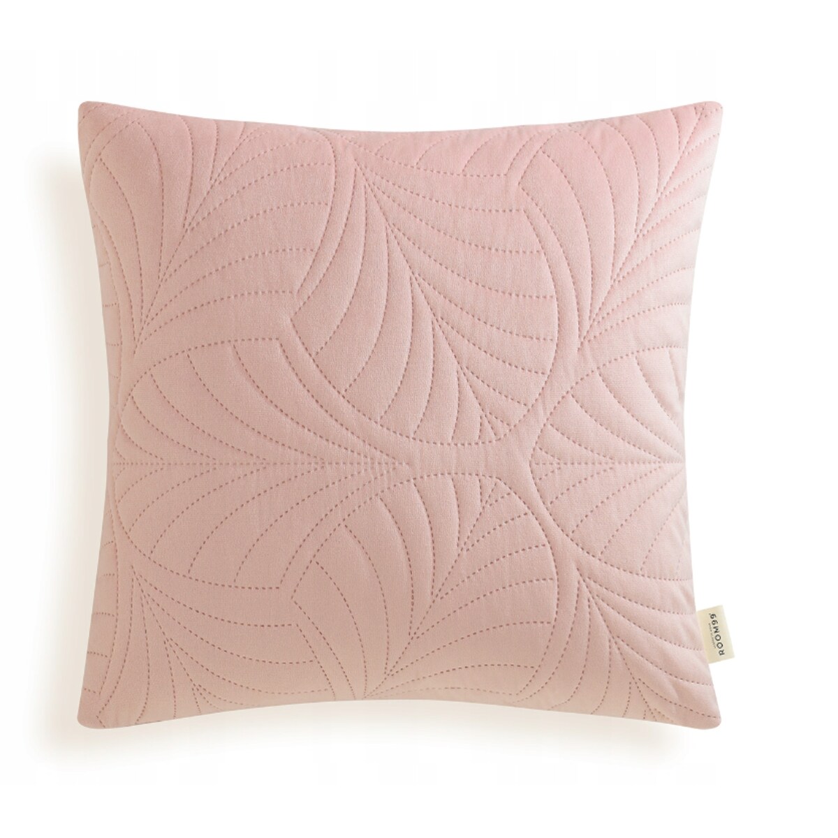 Tłoczona Poszewka Dekoracyjna 45 x 45 Welur Feel Pudrowy Róż Pikowana Wzór