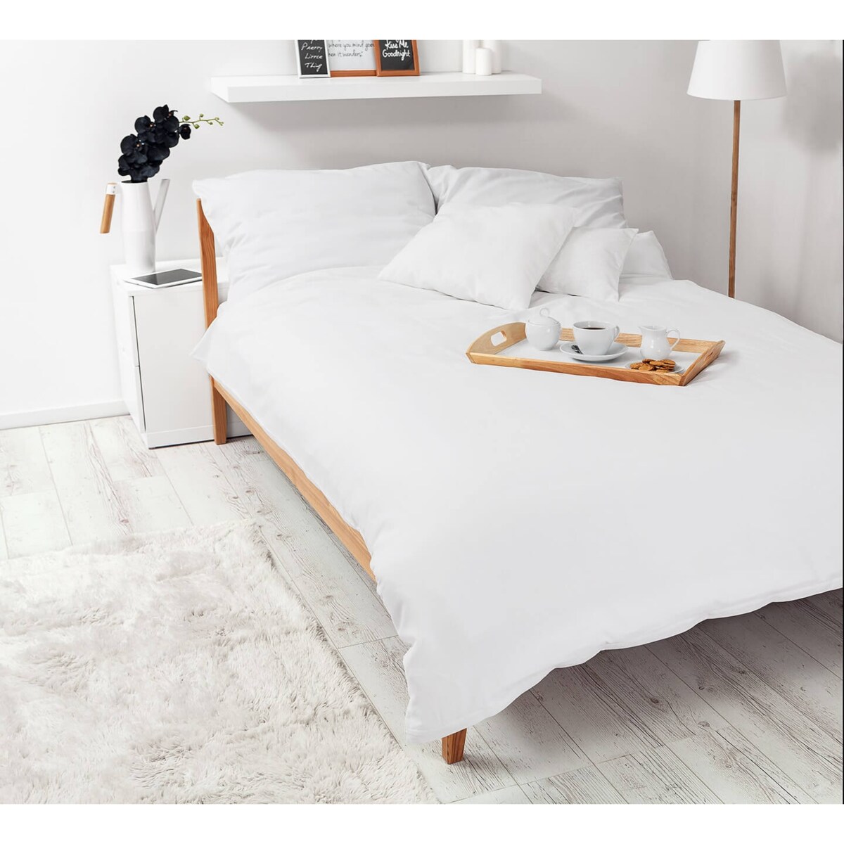 Pościel perkalowa pure white 140/200 + 70/80 cm