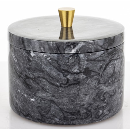 Okrągły pojemnik dekoracyjny 8,5x10x10 cm RAFI czarny