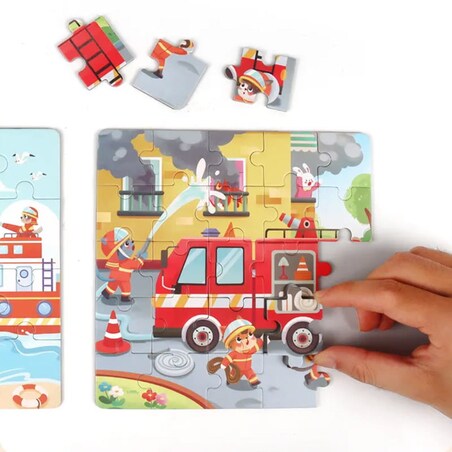 Puzzle magnetyczne - Poziom 2 - Straż, Policja, Samolot