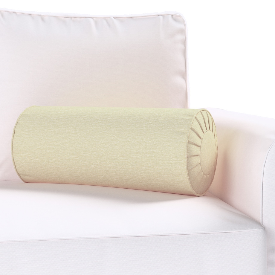 Poduszka wałek z zakładkami, kremowy szenil, Ø20 x 50 cm, Chenille