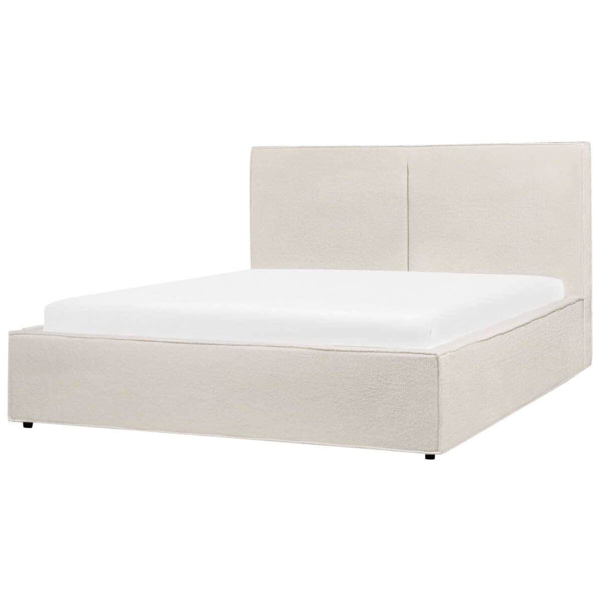 Łóżko z pojemnikiem Boucle MOISSAC 160 x 200 cm Złamana biel