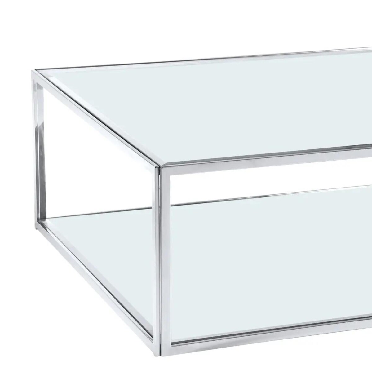 Stolik kwadratowy Morrisania MO-CT1681S Cosmolight srebrny przezroczysty