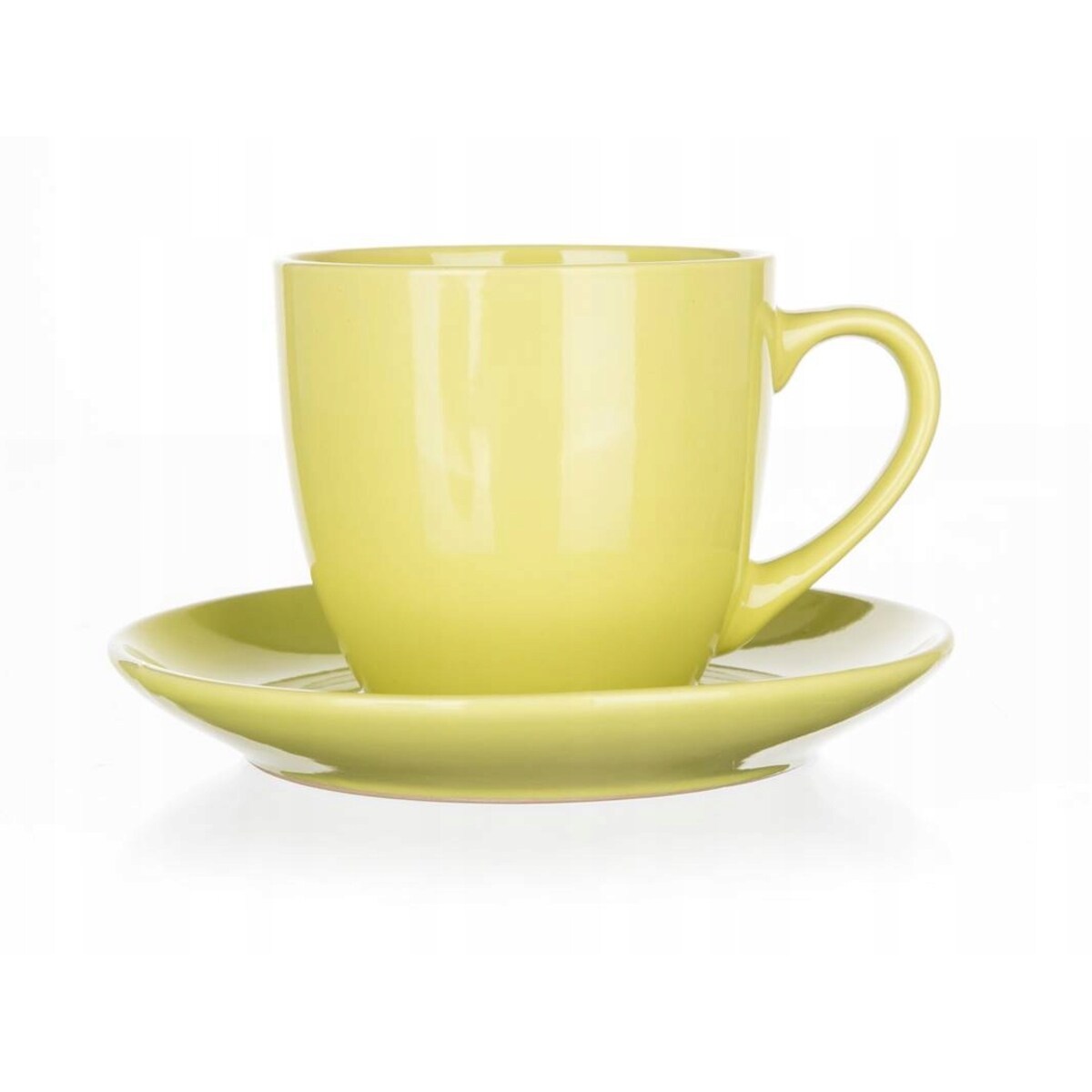 FILIŻANKA + SPODEK zielony jasny 250 ml na espresso kawę herbatkę prezenty