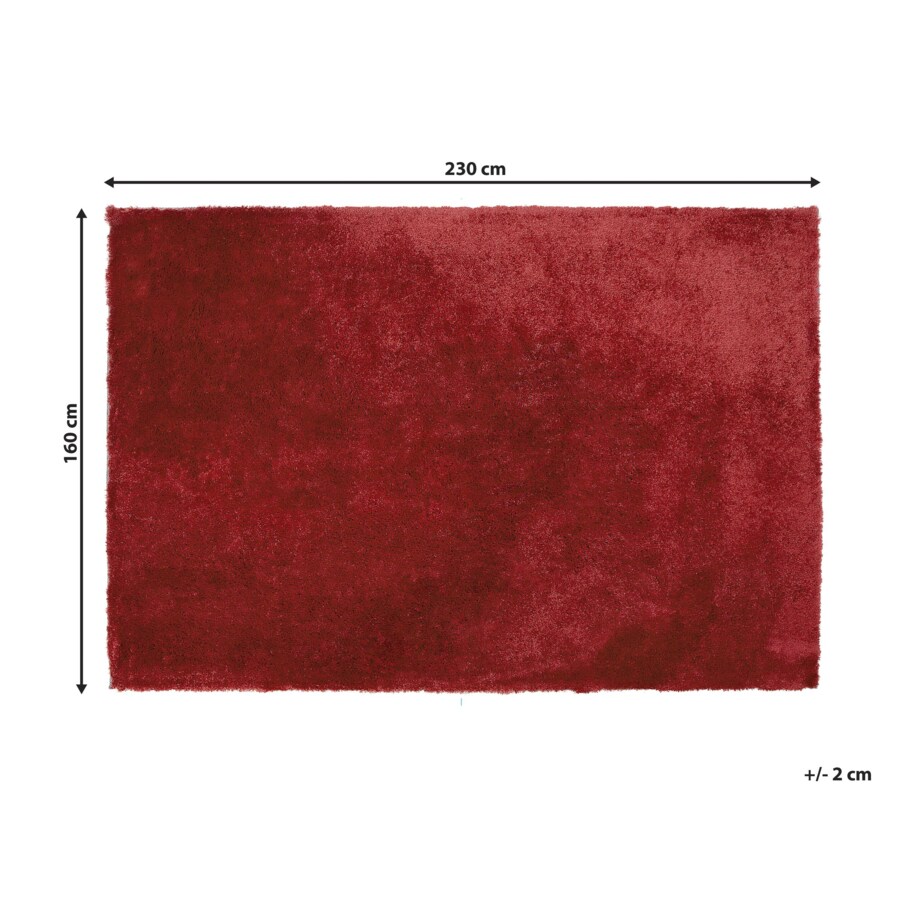 Dywan shaggy 160 x 230 cm czerwony EVREN