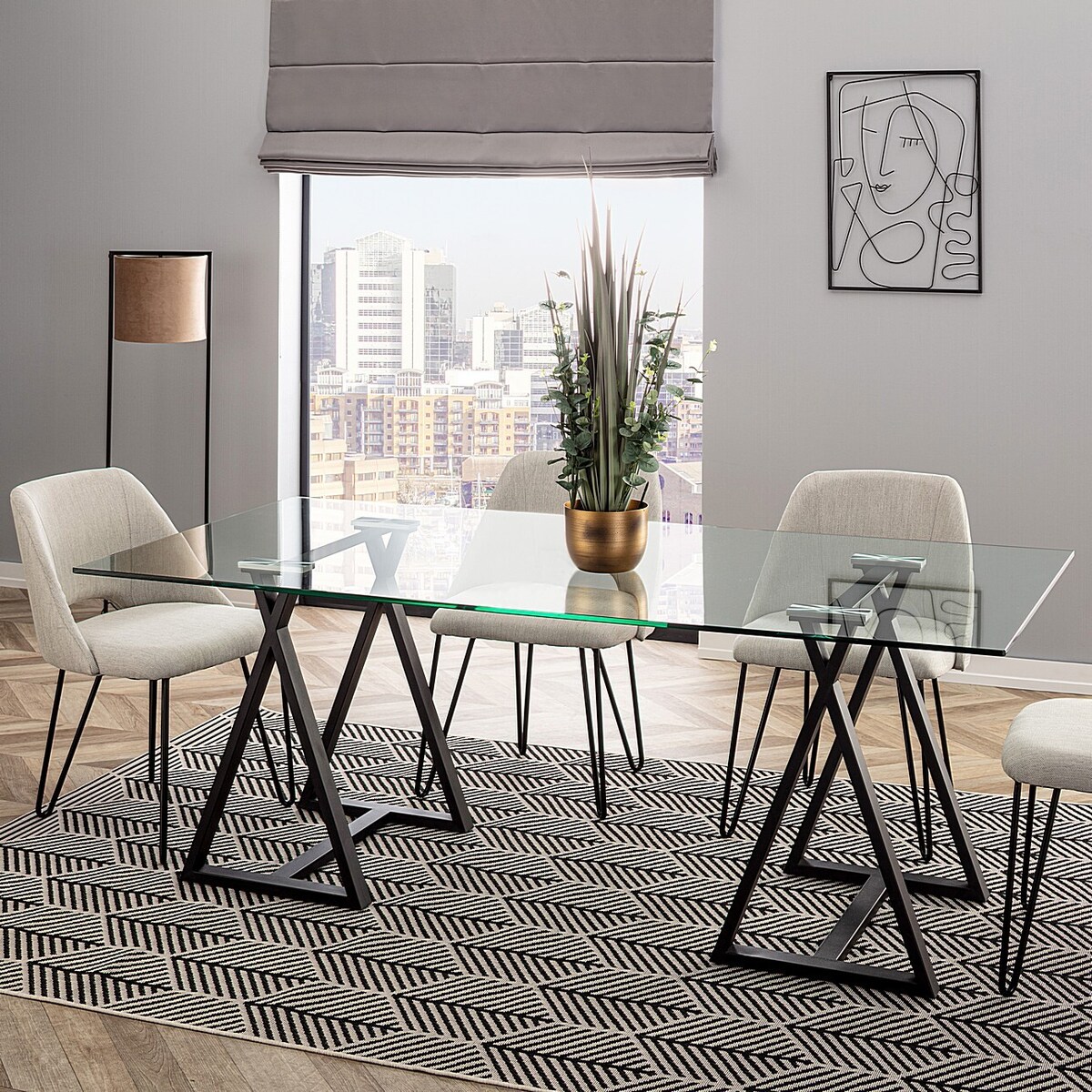 Dywan Cottage black/beige 200x290cm, 200 x 290 cm