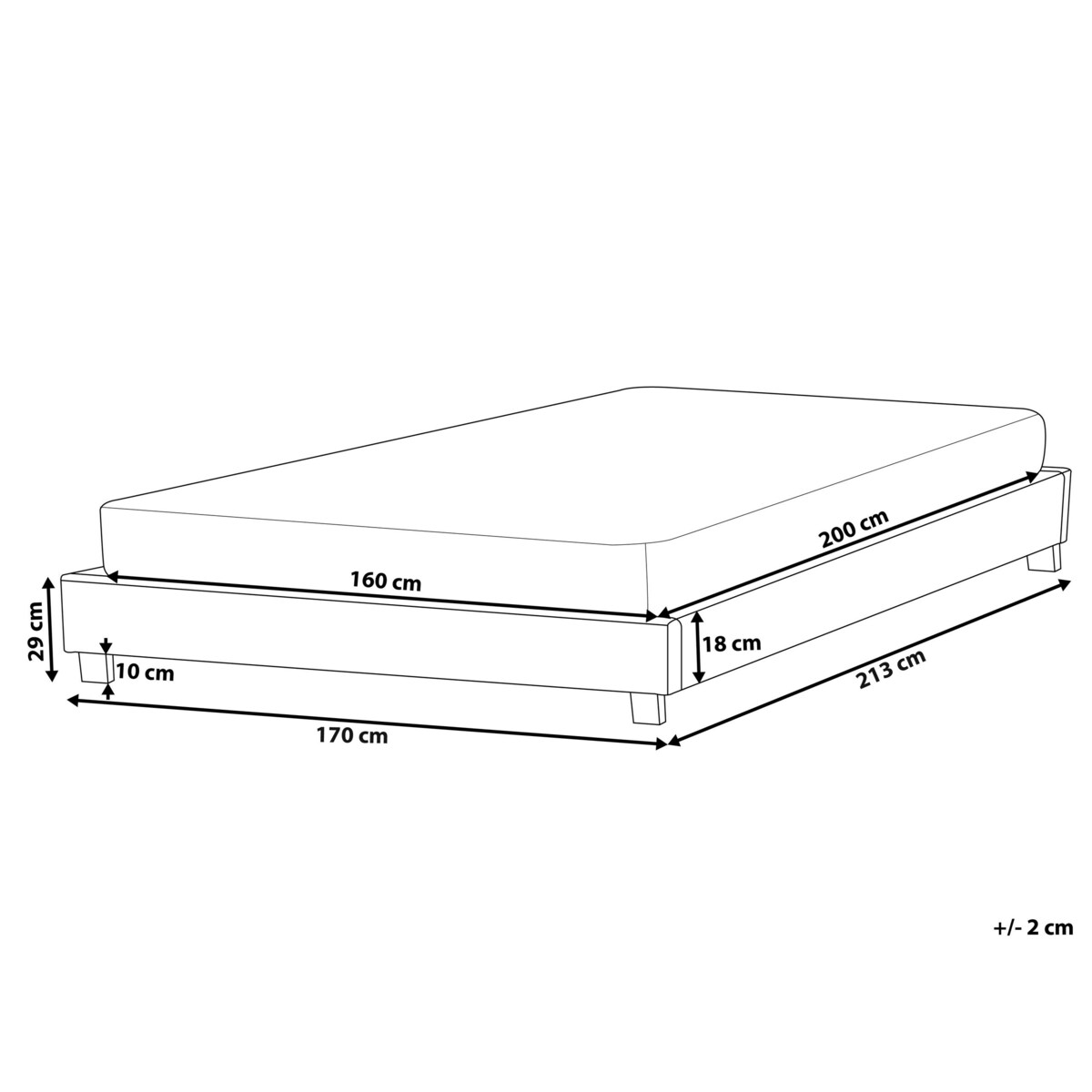 Łóżko tapicerowane ze stelażem jasnobeżowe 160 x 200 cm ROANNE