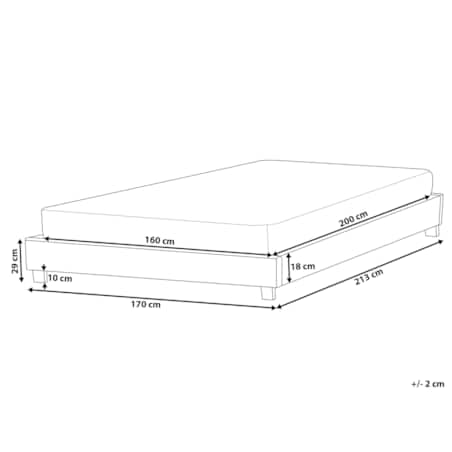 Łóżko tapicerowane ze stelażem jasnobeżowe 160 x 200 cm ROANNE