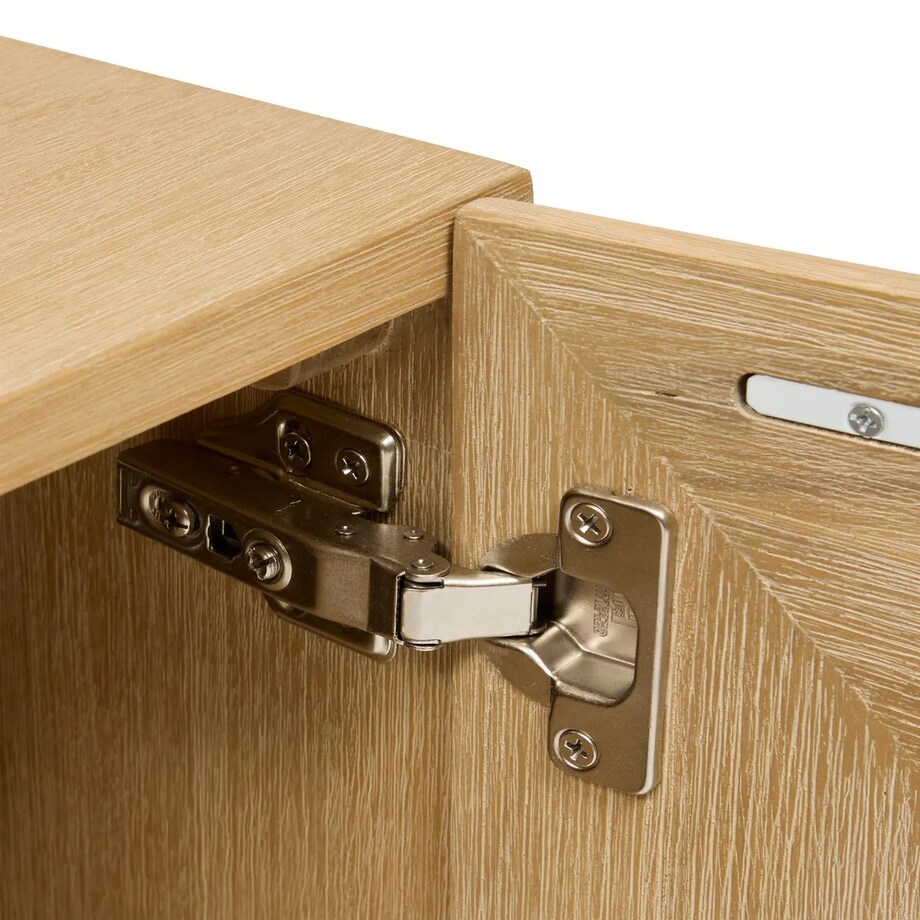 Komoda RTV z drewna akacjowego z przeszkleniem Verra