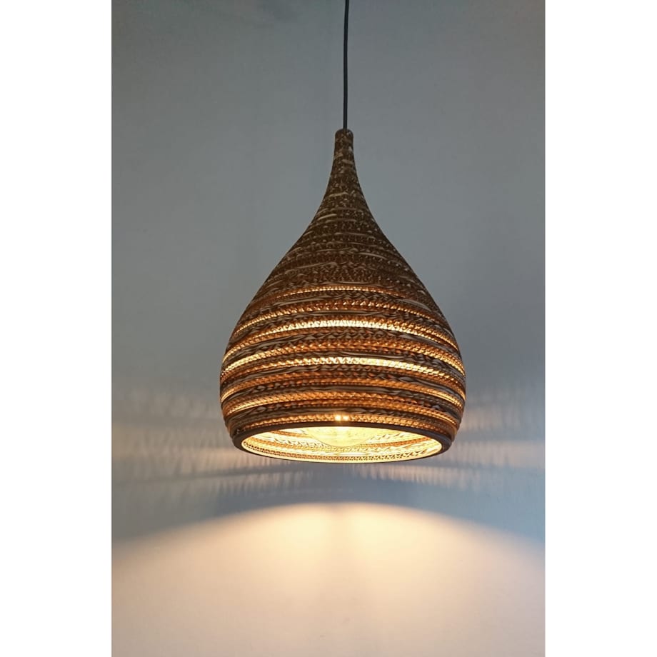Stożkowa ekologiczna lampa wisząca z tektury - CONE S30
