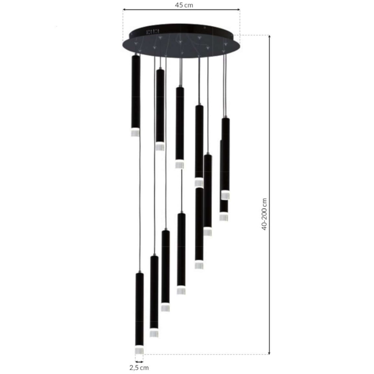 Wisząca LAMPA industrialna CARBON ML6161 Milagro metalowa OPRAWA kaskada LED 12W 4000K ZWIS loftowy czarny