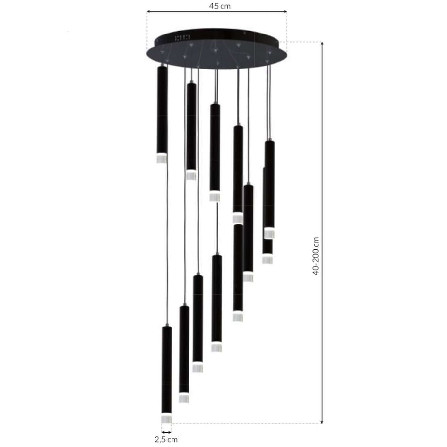 Wisząca LAMPA industrialna CARBON ML6161 Milagro metalowa OPRAWA kaskada LED 12W 4000K ZWIS loftowy czarny