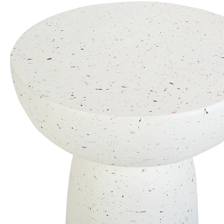 Stolik pomocniczy CADINI 33 cm 33 cm Efekt lastryko Białe lastryko