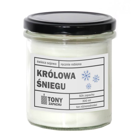 Naturalna zimowa świeca sojowa "KRÓLOWA ŚNIEGU"- delikatne połączenie świeżości i elegancji. Prezent upominek dla mamy kobiety dziewczyny babci żony niej koleżanki przyjaciółki