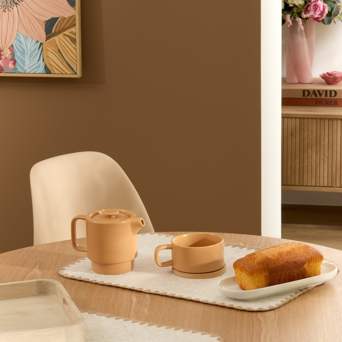 Dzbanek ceramiczny do herbaty 700 ml JARRA-2 pomarańczowy