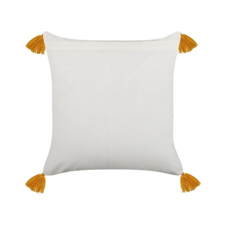 2 bawełniane poduszki dekoracyjne w kwiaty 45 x 45 cm żółto-białe BILOBA