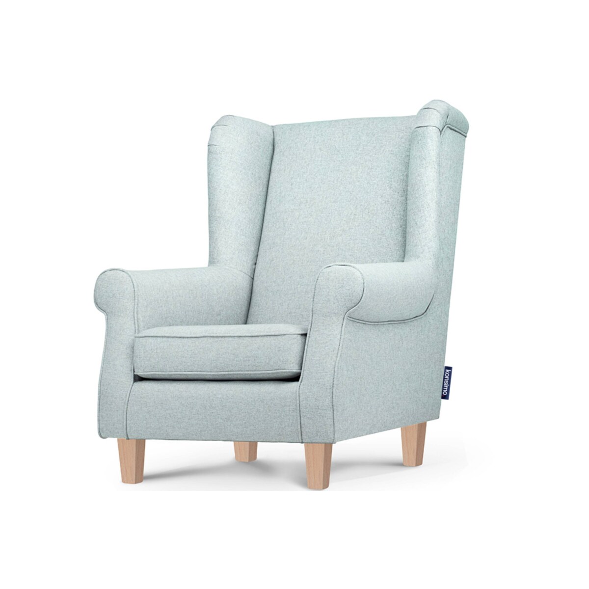 KONSIMO MILES Fotel uszak zielony drewniane nóżki