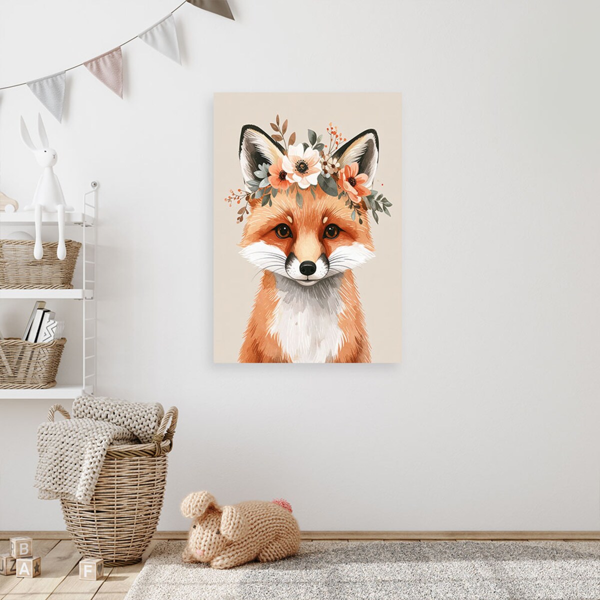 Obraz do pokoju dziecięcego salonu, Rudy lisek zwierzęta leśne 80x120 cm