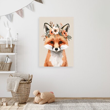 Obraz do pokoju dziecięcego salonu, Rudy lisek zwierzęta leśne 80x120 cm