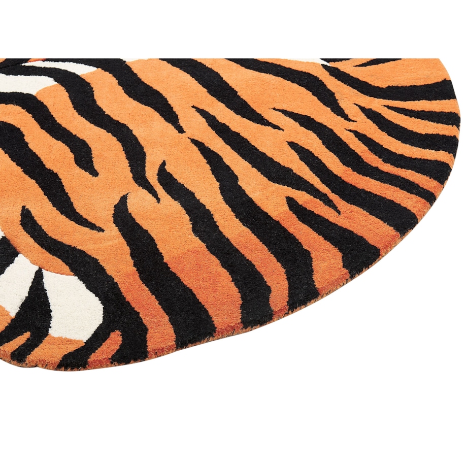 Dywan dziecięcy wełniany tygrys 100 x 155 cm pomarańczowy RAJAH