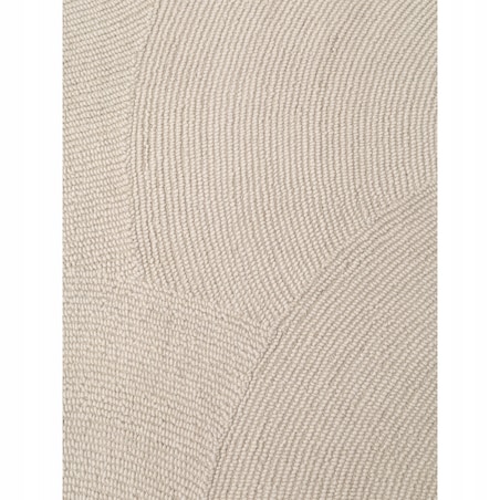 Dywan wełniany do salonu 160x230cm, kremowy wzór w półkola, efekt 3d