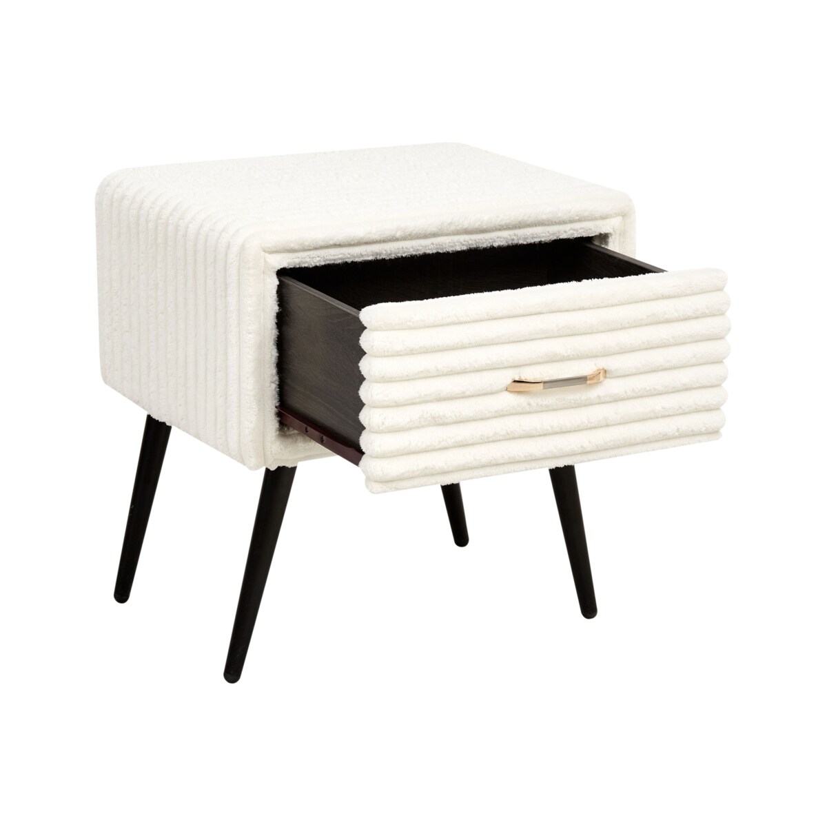 Szafka nocna FLAYAT Sztruks Złamana biel