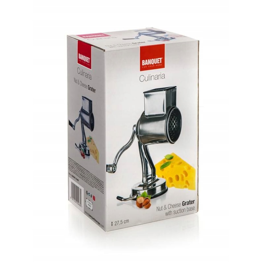 MŁYNEK RĘCZNY do mielenia orzechów bakalii bułki na prezent z przyssawką